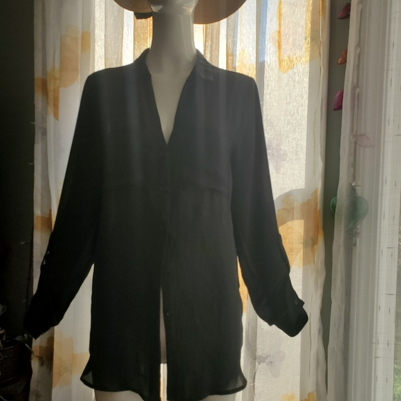 Kismet Black Button Up Blouse - Picture 3 of 7